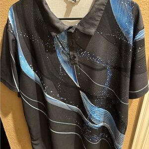 Elegant Black and Blue Polo Shirt